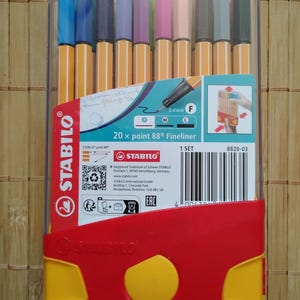20 Stabilo Point 88 Fineliner Pens, Book Coloring, Calligraphy, Writing, Drawing, Scrapbooking, Journaling, 0.4mm Fine Tip, Point "Never Bleed or Smear" Pens