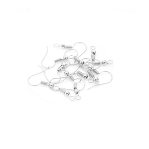 200 Silver Plated French Wire Earring Hooks, Shepherd Hook Earrings; Large Loop