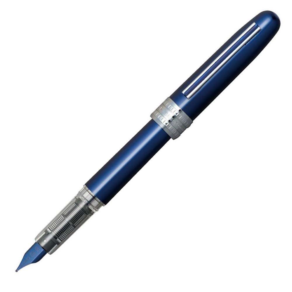 Platinum Plaisir Fountain Pen, 0.3 Fine Nib Fountain Pen, Ink Pen for Writing, Calligraphy, Drawing, Inking; Blue Body