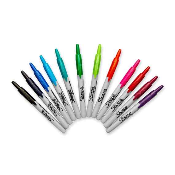 12 Color Sharpie RT Retractable Permanent Markers Fine Tip, 12