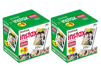 Fujifilm INSTAX Mini Instant Film 100 Sheets, Prints; Credit-Card Size - 5.4 x 8.6 cm; White Border; Ships from the US