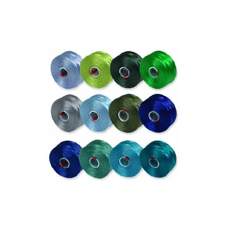 Slon Beading Thread Mixture 12 Colors Size D Blues and Etsy