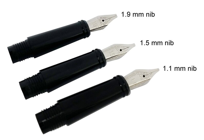 Silver Calligraphy Fountain Pen Set 3 Broad B Italic Nibs Etsy