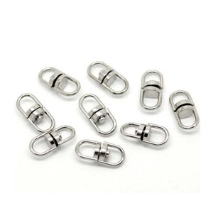 100 Silver Tone Metal Swivel Key Ring Connectors. Jewelry Making, Accessories, Craft Supplies.