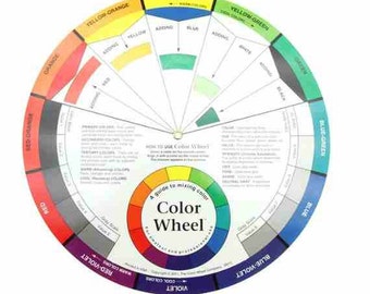 Large 9 -1/4" (23cm)  Color Wheel, Mixing Guide; Great for Matching Colors in Painting, Beading, Any Craft or Art Project involving Color.