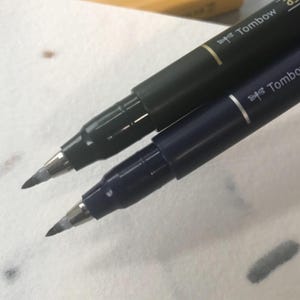 2 Tombow Fudenosuke Brush Pens, Weiche und Harte Spitze Fudenosuke Brush Pens, Kalligraphie, Kunst Zeichnungen, Lettering, 62038