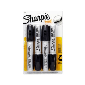 Sharpie Pro Industrial Permanent Marker, Chisel Tip, Black, 8 Pack; King Size Industrial Sharpie, Craft, Metal Stamping Supply