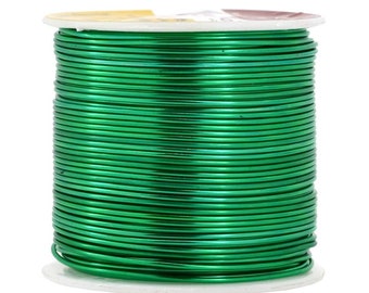 Kelly Green Color Aluminum Craft Wire, 18 Gauge; Anodized; Jewelry Making, Beading, Floral, Sculpting, Wire Weaving; 100ft