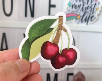 Cherry Sticker | Glossy Waterproof Vinyl Decal (2x2")