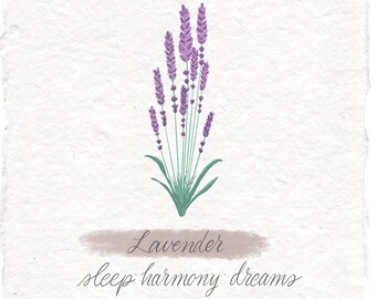 Lavender Botanical Illustration Art Print, Handmade Paper, Witch Grimoire