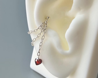 16G dubbellaagse kettingbevestiging conch stud geketend piercing linking helix stapelen oorbel jas kraakbeen zilver draadloze halterstang