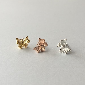 Tiny Butterfly Helix Earring Tragus Earring Sterling Silver Piercing Gold Cartilage Earring Piercing 16G Christmas Gift