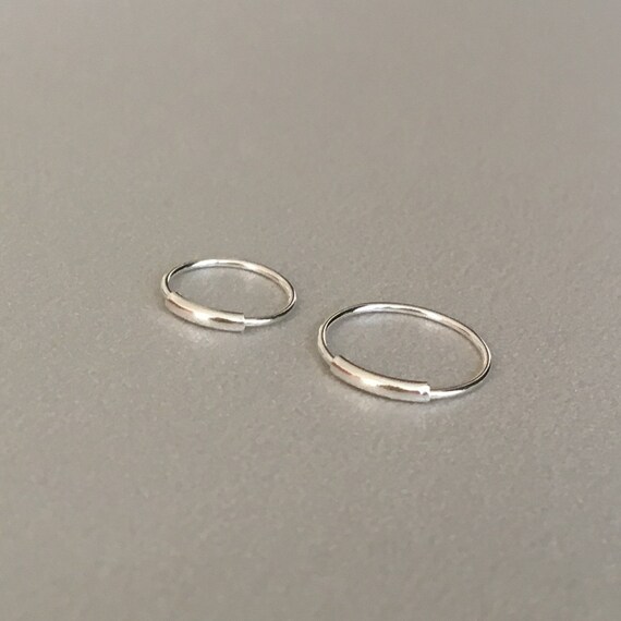 Silver Helix Hoop Earring 24G Sterling Silver Tragus Hoop Etsy