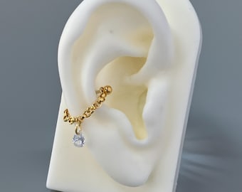 16g gouden ketting conch stud geketend hulpstuk orbitale piercing linking helix stapelen oorbel jas kraakbeen zilveren draadloze lange halterstang