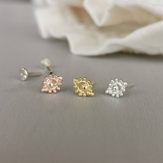 Mehindi Round Stud Earrings | 4mm Mehindi Round Stud Earrings | 4mm