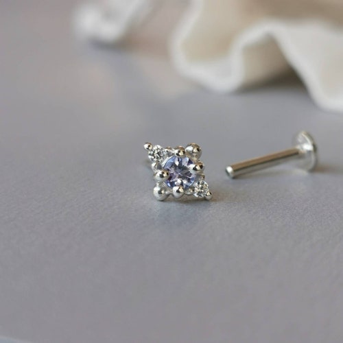 Fresh Water Pearl Helix Earring 18g/16g Threadless Sterling Etsy