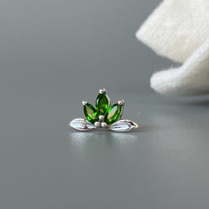 16G 18G 20G Chrome Diopside Helix Earring Marquise Cartilage Piercing Tragus Jewelry Conch Stud Push Pin Titanium Flat Back Threadless Post