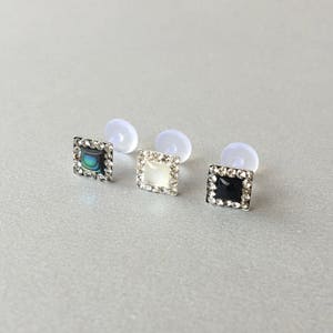 16 gauge Tragus Piercing Square Helix Earring Helix Piercing Tragus Stud Tragus Piercing Earring Square Cartilage Piercing Stud 16G