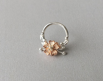 16G Kirschblüte Daith Hoop Ohrring Septum Ring Knorpel Hoop Ohrring Piercing Nasenring Kirschblüte ohrring