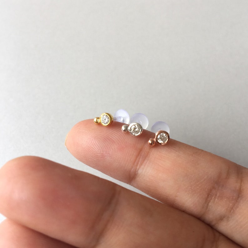 CZ with Ball Tragus Earring Helix Earring Cartilage Piercing Helix piercing Labret Piercing Conch piercing Medusa Piercing Tragus Stud 16G