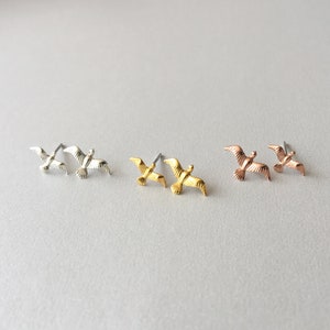 16G fliegender Vogel Knorpel Ohrring hochfliegende Möwe Tragus Bolzen Silber Knorpel Piercing Conch Schmuck Push Pin flache Rückseite Bioflex Labret Post