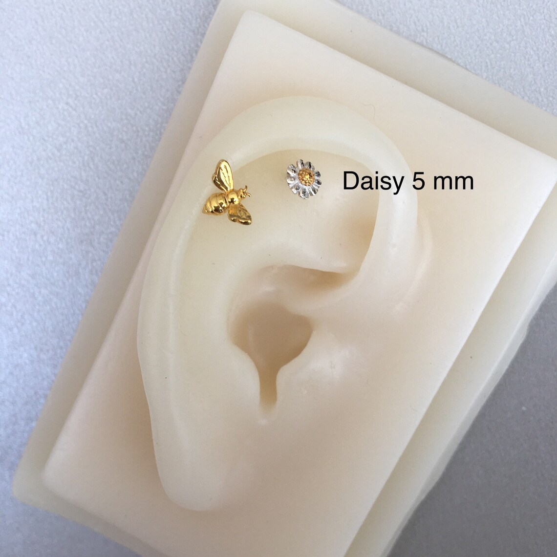 Daisy Flower Helix Earring 18g/16g Threadless Sterling Etsy