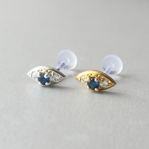 CZ Diamond Evil Eye Tragus Earring Helix Earring Cartilage Piercing Helix piercing Labret Piercing Conch piercing Medusa Piercing 16G