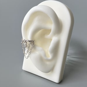 16G Catene pendenti doppie a goccia Conch Hoop Orecchino 10 mm Boho Twist Conch Anello Argento Oro Oro rosa Ciondolo perlina Conch Piercing Gioielli