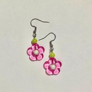 Pink Jelly Flower Earrings