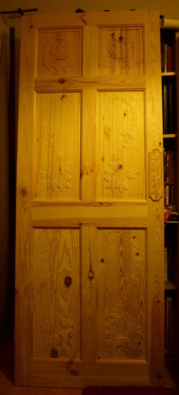 Carved Pine 6 Paneled Interior Door