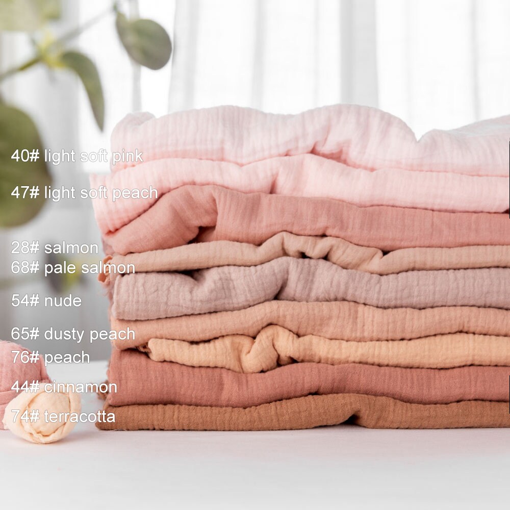 ORGANIC lightweight multiple color  soft and breadable  crinkly textu…