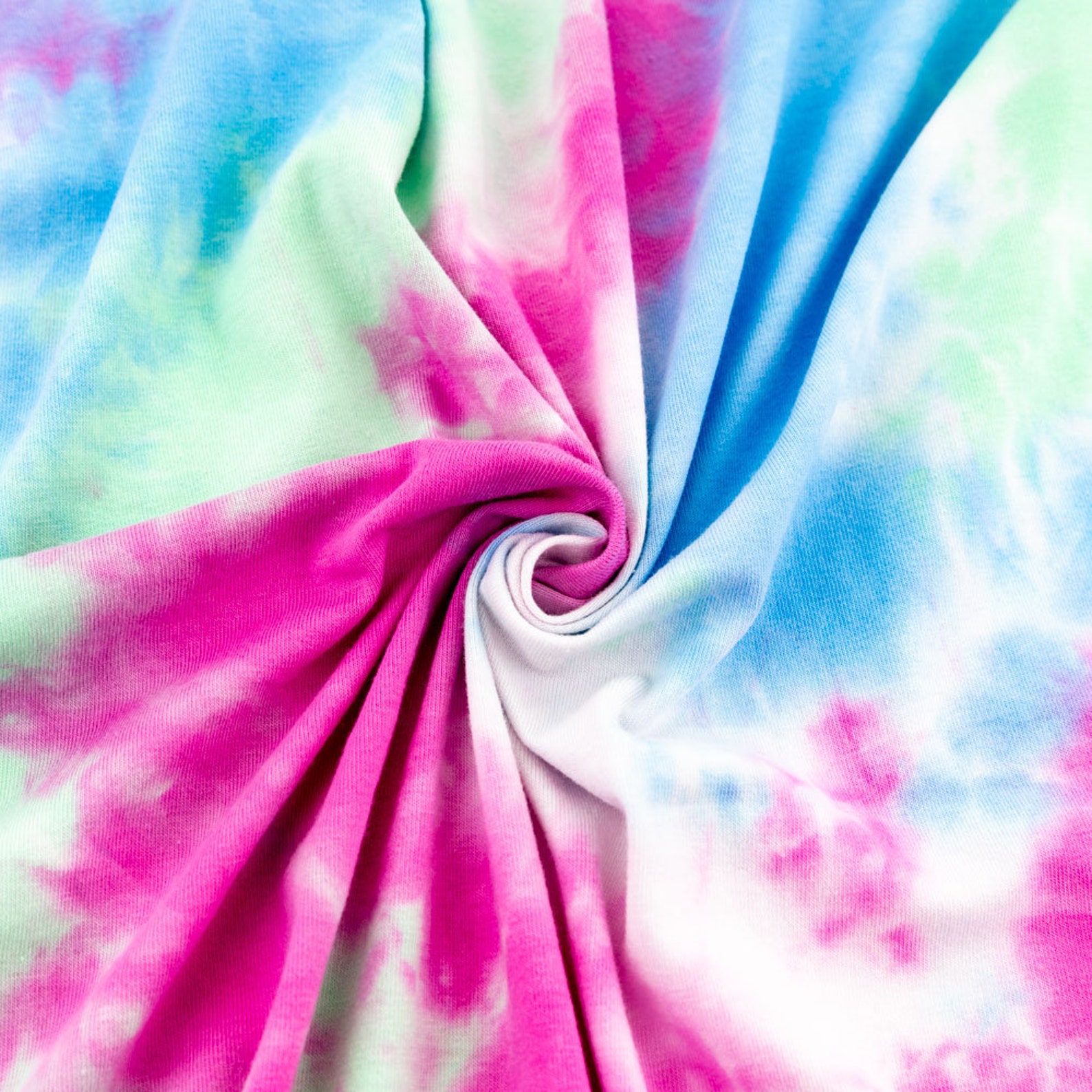 2 PALE lilac and blue tie dyed cotton jersey fabric 170gsm Etsy