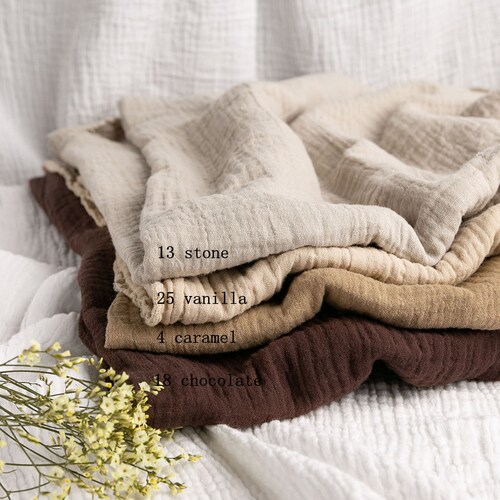 Natural Textile Solid Color 100 Cotton Sunny Double Gauze Etsy