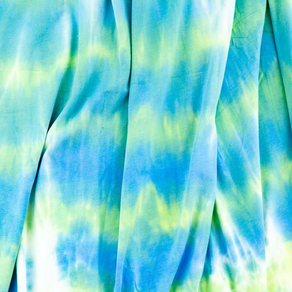 11 blue and green tie dye cotton t shirt fabric light Etsy