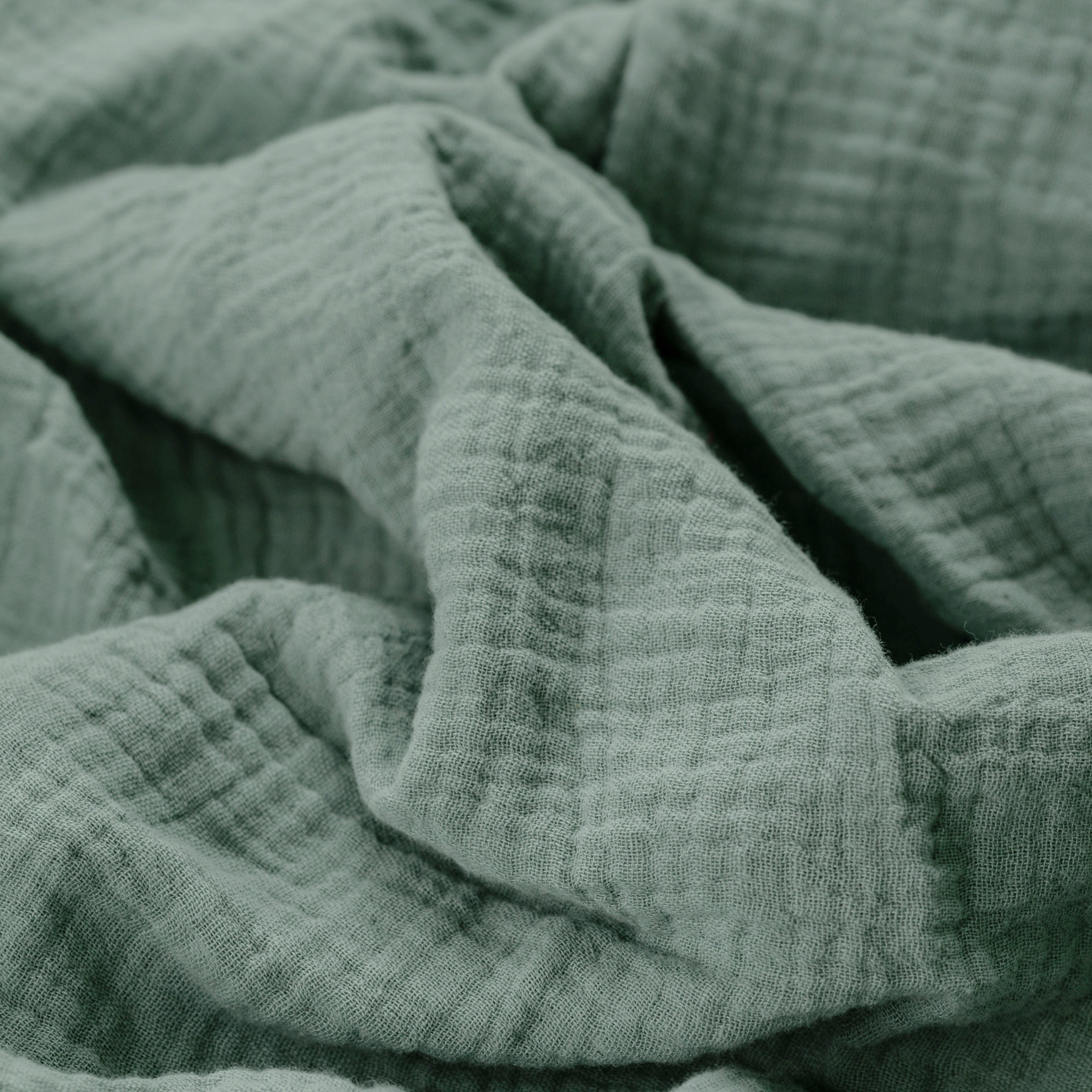 100% Organic Cotton Muslin Fabric - Grey - by The Yard