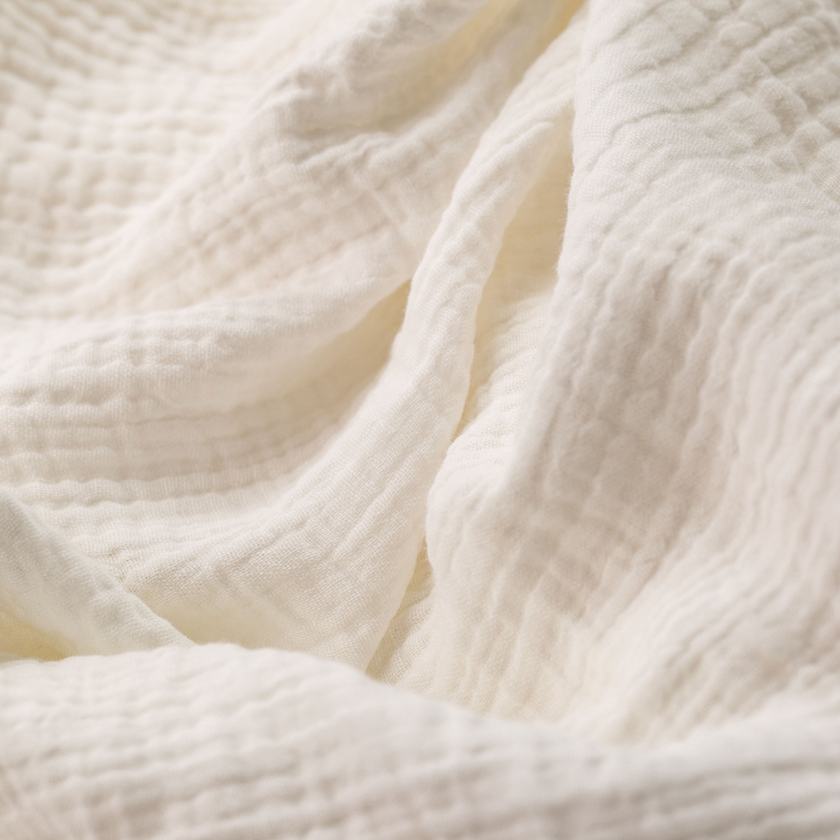 Organic 2 Cream Solid Color Soft Crinkly Textured 100 Etsy