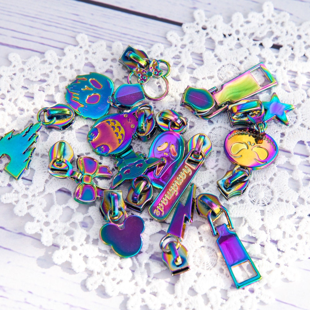 Disney Rainbow Zipper Pulls Mental Zipper head for nylon Etsy