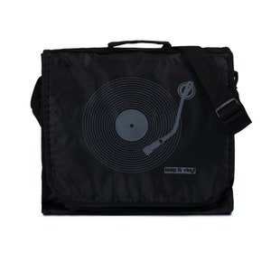 Keep It Vinyl Record Bag Minimal Minimalist Bass Deck Decks Turntable LP Old School Hip Hop Retro Style DJ Records Messenger Shoulder Bag image 1