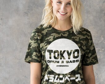 Camiseta Tokyo Drum & Bass Camo, Junglist Streetwear
