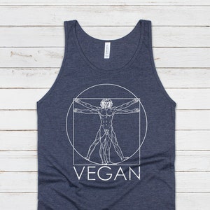 Vegan Tank Top Dezente Dezente Da Vinci Vitruvianische Mann Skizze Zeichnung Kunst Geometrische AF ALF Tierrechte Herren Damen Gedruckt Weste Cami Tee