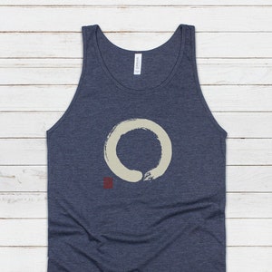 Tanktop Japanse kalligrafie - Enso cirkel boeddhisme boeddhistisch Japan traditionele kunst vechtsporten anime manga heren dames gedrukt vest cami