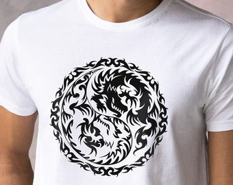 Yin Yang Dragons T-Shirt – Traditional Japanese Screen Print