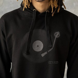 Houd het vinyl hoodie LP record draaitafel decks DJ DnB minimalistische muziek producer drum en Bass Jung List Dubstep Sweatshirt afgedrukt hooded top