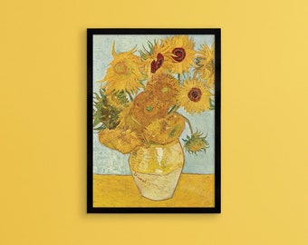 Van Gogh Sunflowers Print | Impressionist Painting, Framed Wall Art