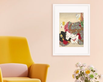 斎藤清作「二匹の猫」版画：日本の木版画 - Etsy 日本