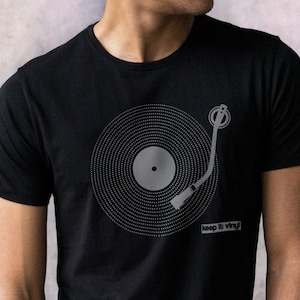 Interrupteur en vinyle DJ Vintage T-Shirt Platine vinyle rétro