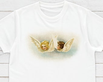 Victorian Angel T-Shirt, Cherub Art Printed Tee
