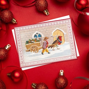 Étranges cartes de vœux victoriennes Ensemble de cartes de Noël Noël Hiver Edwardian vintage Retro Funny Robin Bird Holly Gay Festive Cheer G15
