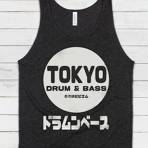 Tokyo Drum-'n-Bass Tanktop Japanse Junglist Jungle DnB EDM DJ Synth Music Festival Cool Japan heren dames grafisch gedrukt cami-vest T-shirt
