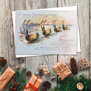 Estranho cartões vitorianos conjunto de cartões de natal natal ano novo inverno eduardiano vintage retro patinação sapos engraçado assustador festivo alegria f38